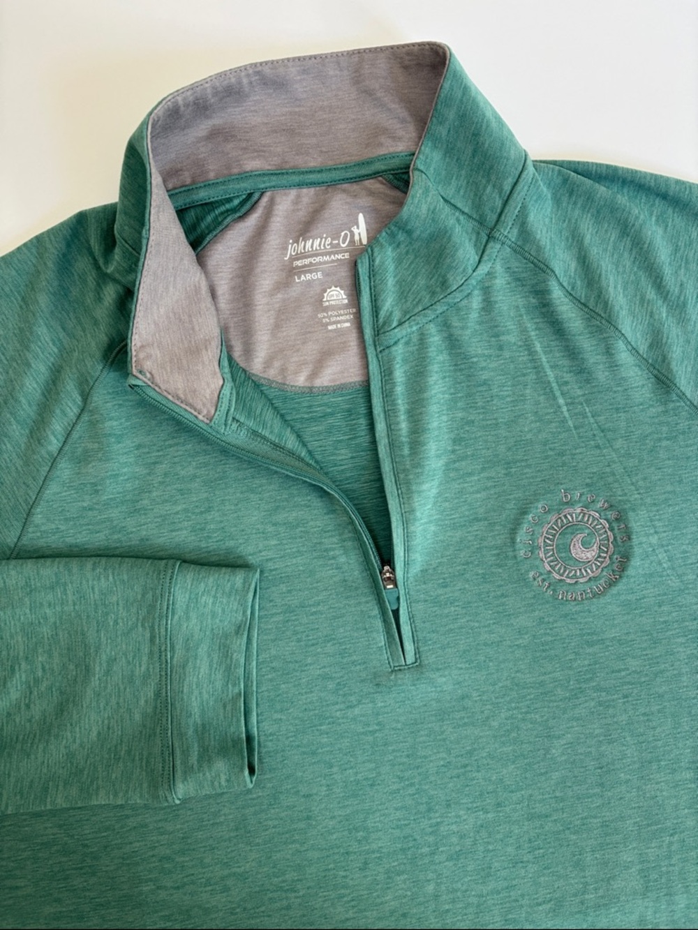 Johnnie-O Sun‎ Protection UPF 50 Golf Performance 1/4 Zip Teal Green Men’s Large